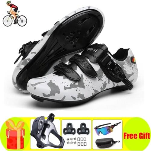Sapatilha Ciclismo Bicycle Sneakers Road Cycling Shoes Pedals Nylon Sole White Outdoor Riding Sports Bike Shoes