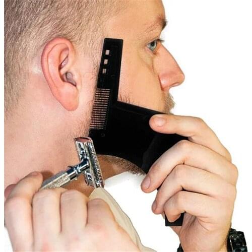 High Quality Beard Shaping Styling Template Beard Comb All-In-One Beauty Tool ABS Comb for Hair Beard Trim Templates