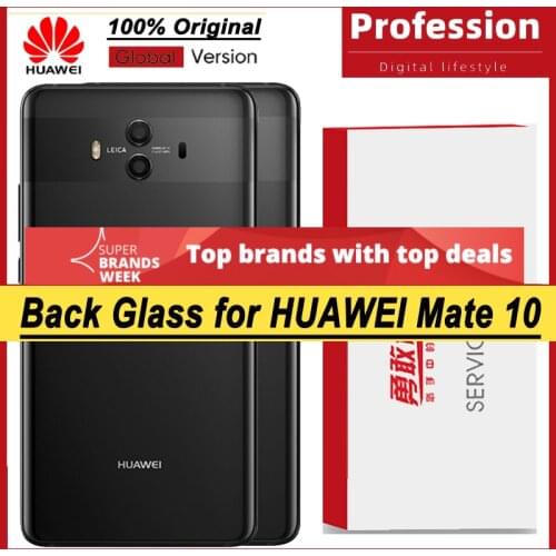 100% Original for Huawei Mate 10 Back Battery Cover Rear Glass Door Panel Case Battery Cover with Camera Lens