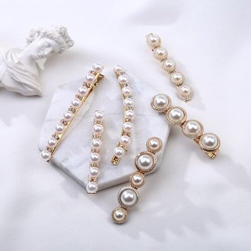 Artificial Pearl Headwear Rhinestone Hair Accessories Alloy Hair Clips & Pins for Women