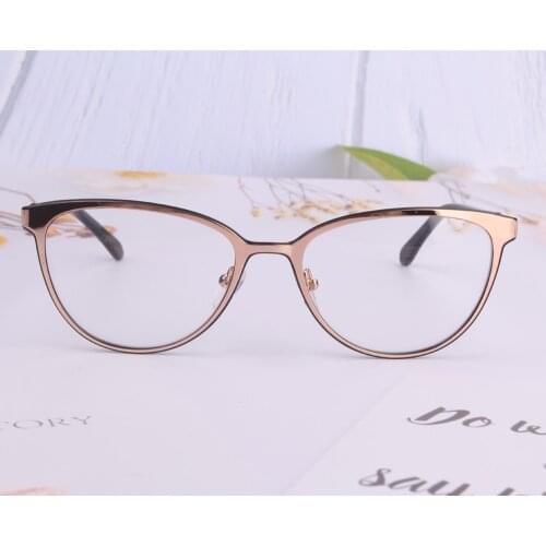 2021 new design cat eyeglasses women hot sale full rim black pink gold fashion glasses can anti blue from computer monturas gafa