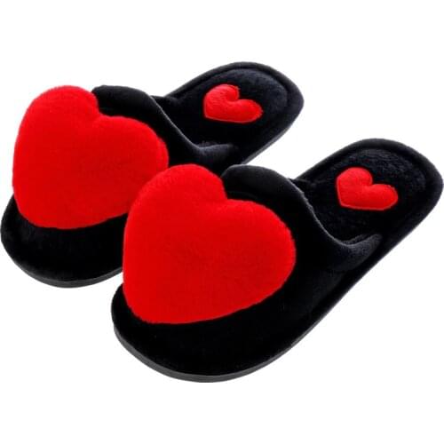 MR CO Women Slippers Cotton Slippers Winter Fur Slides Ladies Home Furry Slippers Warm Indoor Shoes