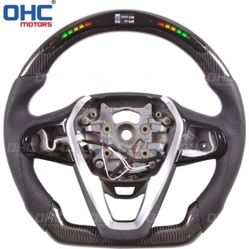 100% Real Carbon Fiber LED Display Steering Wheel compatible for7 Series G20 G30 G01 G05 F40 740 750