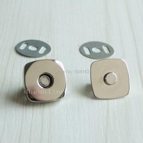 15 Magnetic Snap Purse 18mm 3/4" Square Button closure Clasp Bag Nickle