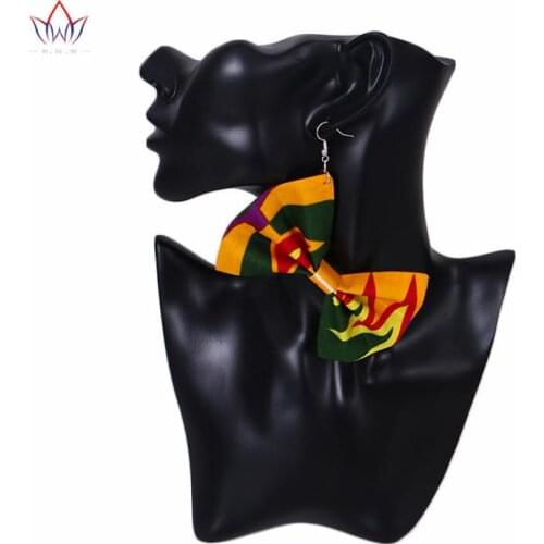 2020 Multicolor Ankara Earrings Ethnic Flower Shape Earrings African Fabric Earring Double Layer Big Earring BRW WYB356