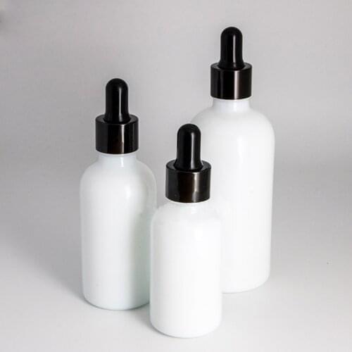 5ml 10ml 15ml 20ml 30ml 50ml 100ml Empty white porcelain glass bottle enseential oil dropper bottles with black cap 0C