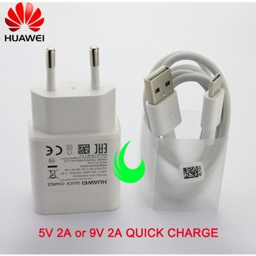 5Pcs Original Huawei P20 lite Charger QC 2.0 Quick 9V 2A Fast Charge Adapter USB Cable P10 P9 Plus Honor 9 8 Mate 10 Pro Nova 23