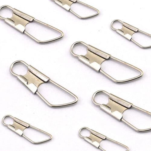 [50pcs] High Carbon Stainless Steel Safety Snaps Accessory Connector Lure Clip Snap Lock Fishing Accessories Size 00# To 6