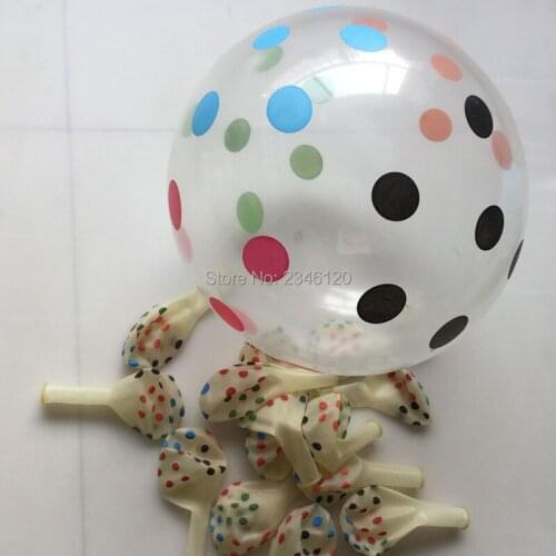 50pcs/lot candy colored transparent Balloons Polka dot color Wave balloon decorative toys for children birthday party Wedding