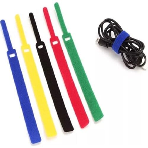 50pcs 15x1.2cm Reusable Sort out the headphone cable and mobile phone cable Cable Ties with Eyelet Holes back to back cable tie