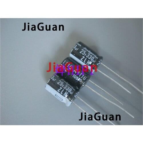50PCS NEW RUBYCON ZLH 25V330UF 8x11.5mm 105 degrees 330UF/25V high frequency low resistance and long life zlh 330UF 25V
