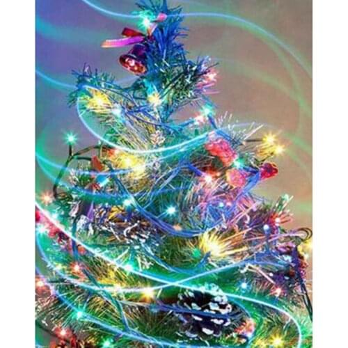 5D DIY Diamond Painting Square Round Diamond Christmas Tree Picture Cross Stitch Mosaic Home Decoration Handmade Gift WG2744