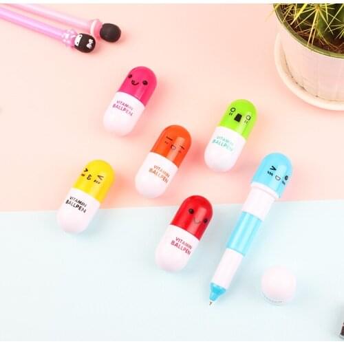 6pcs Flexible Mini 0.5mm Kawaii Novelty Ballpoint Pen Lovely Capsule Gel Pens Kids Gift Office Writing School Supplies H6205