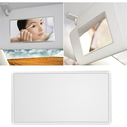 Car Makeup Mirror Portable Car Interior Mirror Stainless Steel Cosmetic Mirror Auto Sun Visor Decorative Mirror Car Decoration