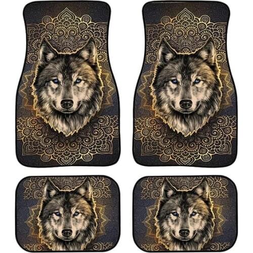 Aimaao Wolf Automotive Floor Mats for Women Car Truck SUV Universal-fit Front & Rear Seat Carpet Floor Mats For VW Toyota