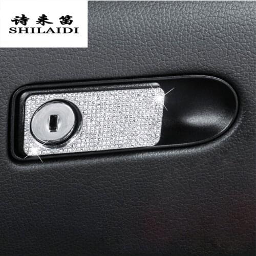 Car Styling Interior Toolbox Handle sticker Diamond Trim frame Cover sequins For Mercedes Benz C Class W205 GLC X253 Accessories