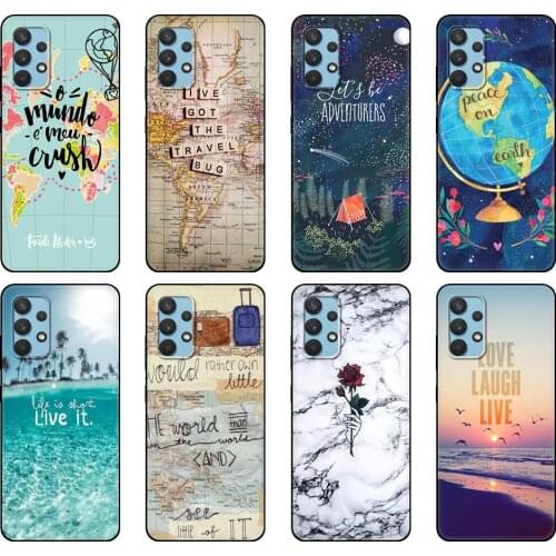 Black tpu Case For Samsung galaxy A12 A22 A32 A42 A52 A72 4g 5g S21 PLUS ultra back Summer Travel Pack your Bags Lets Go Clear
