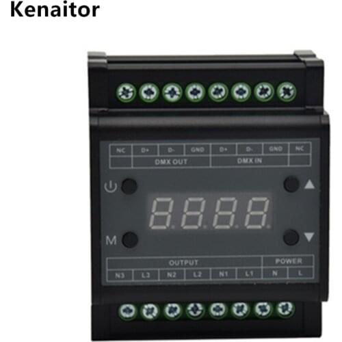 DMX302 DMX triac dimmer led brightness controller AC90-240V 50Hz/60Hz high voltage 3 channels 1A/channel Free Shipping