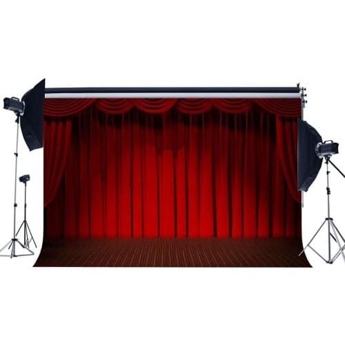Band Concert Backdrops Interior Theatre Graduation Ceremony Photography Background Interior Stage Lights Red Curtain Backdrop
