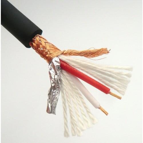 Microphone Cable 2 Core High Flexible Oxygen Free Copper for DIY Installation HiFi Double Shielded Twisted Mic Audio Line