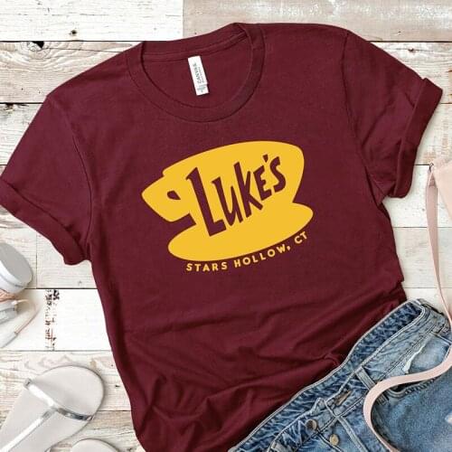 Lukes Stars Hollow Diner T-Shirt Gilmore Girls Tee Rory Shirt Women Summer Fashion Short Sleeve Round Neck Tops