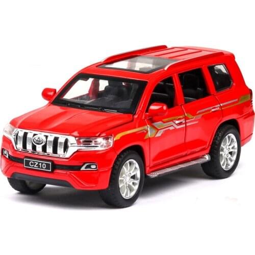 1:32 Prado Model Diecast Pull-back Vehicles with Lights Sounding Effect Doors Openable Toy Collections