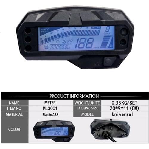 Motorcycle LCD Speedometer Digital Tachometer Gauge 7 Color Backlight Odometer for Yamaha FZ16 with Sensor