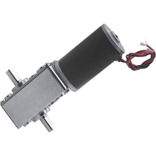 DC12V 24V Powerful Torque Gearmotor Turbo Worm Geared Motor Dual Shaft High Power Wear-resistant Reversed Worm Gear Motor