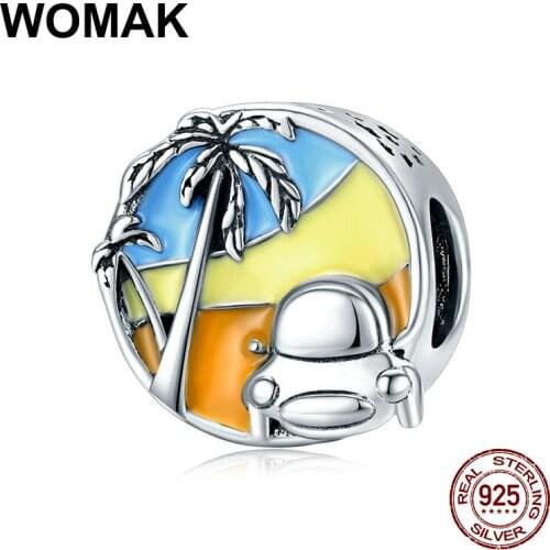 Genuine 925 sterling silver jewelry woman fashion summer journey charm fit 3MM bracelet enamel beads original charms DIY