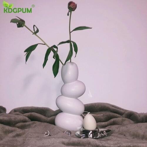 Irregular Abstract Art Ceramic Vase Creativity Design Sculpture Accumulation Egg Vase Flower Arrangement Flowerpot Home Decor