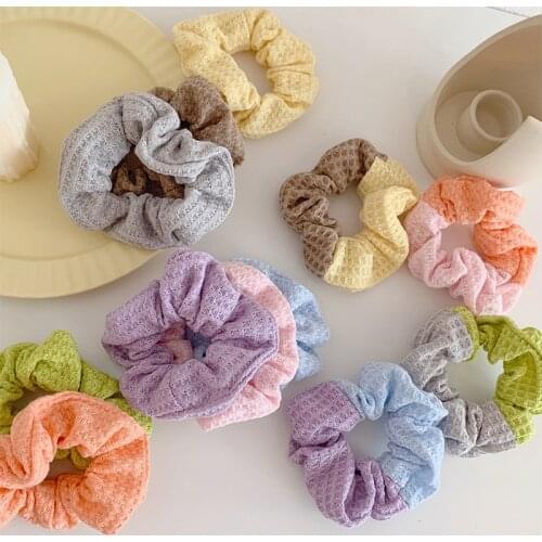 2021 New Soft Knitted Scrunchie Women Girls Elastic Hair Rubber Bands Pack 12pcs/lot Hair Ring Rope Holder Pink Headdress