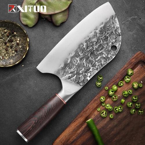 XITUO Butcher Boning Knife High Carbon Steel Kitchen Cooking Knife Professional Chefs Knife Color Wood Handle Meat Cleaver Tool