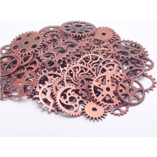 Wholesal 90g Copper Plated Color Size 10-25mm Mix Alloy Mechanical Steampunk Cogs & Gears Diy Accessories New Oct Drop Ship 1362