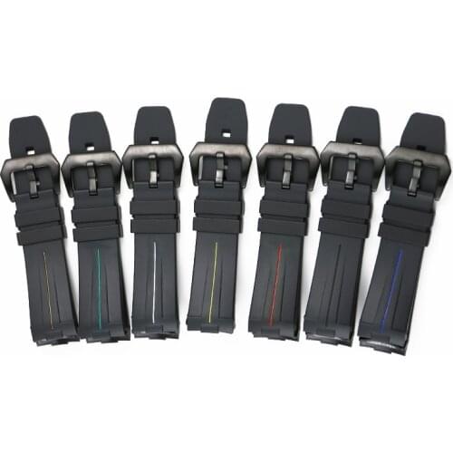 24mm rubber strap mens watch accessories pin buckle for Panerai outdoor sports waterproof silicone strap women watch band