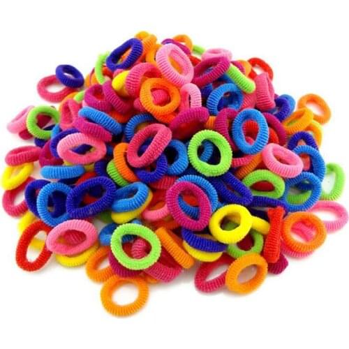 100 Pcs/Lot Rubber Band For Girls Black White Soft Small Hair Ties Gum Colorful Pink Elastic Hair Bands For Baby Girl
