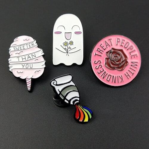 Sweet Cotton Candy Enamel Pins Brooches Badges Bags Metal Pin Gifts For Friends Jewelry Brooch DIY For Clothes Backpack Hats