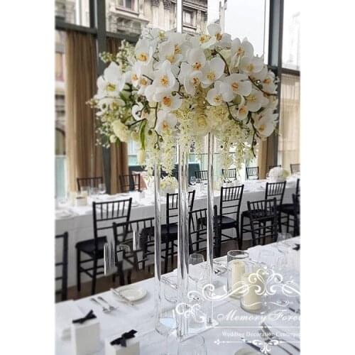 Wedding Decoration Centerpiece Clear Flower Stand Marriage Crystal Acrylic Flower Vase Road Lead Column Pillar Props