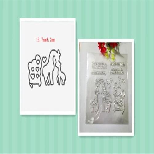 Giraffe and elephant, knife mold， seal, Metal Cutting Dies for DIY Scrapbooking Album Paper Cards Decorative Crafts Embossing Di