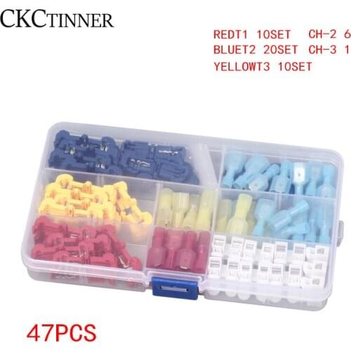 1 box terminal T shape Quick Not broken wire connector Non destructive Branch connect terminals wire clamp T1 T2 T3 CH-2 CH-3