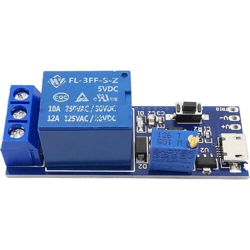 5V-30V USB Power Adjustable Delay Relay Timer Control Module Smart Electronics Control Module Trigger Delay Switch Micro