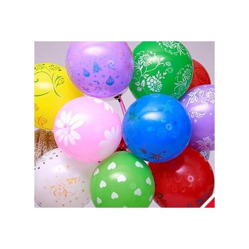 10pcs 12 Inch 2.8g Latex Colorful Print Flower Balloons Birthday Party Baby Shower Decor Kids Inflatable Air Balls