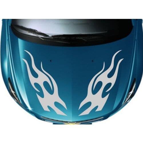 Car Decals Racing Flames Fire 10.5''x 35'' Vinyl Bonnet Motor Hood sticker CG313 2pcs set