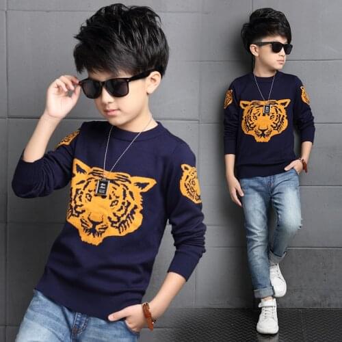 2017 clothing boys child sweater pullover child sweater o-neck 100% thick cotton sweater