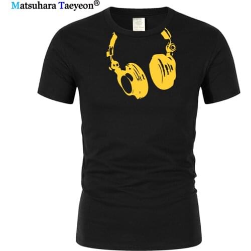 2019 Funny t shirts Mens T-Shirt Graphic Dj Headphones Summer white t shirt Fashion Tee Shirt oversized t shirt