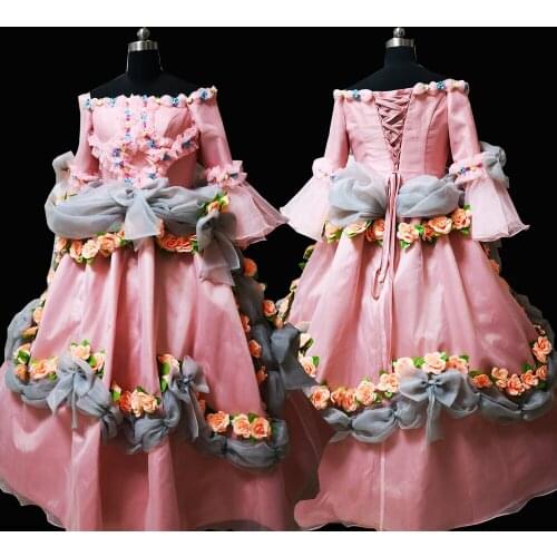 2020 New pink Vintage costumes 18th Duchess Retro medieval Renaissance Reenactment Theatre Civil war Victorian dress D-517