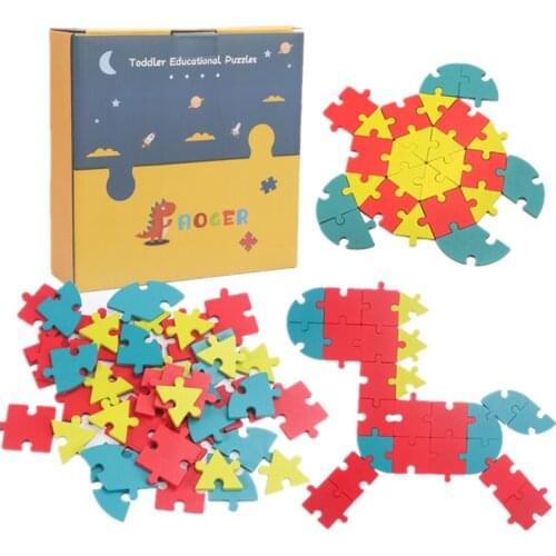 40pcs Wooden Educational Puzzle Toys Fun Buckle Creative Jigsaw Children Early Education Geometric Shapes Number Letters Toy