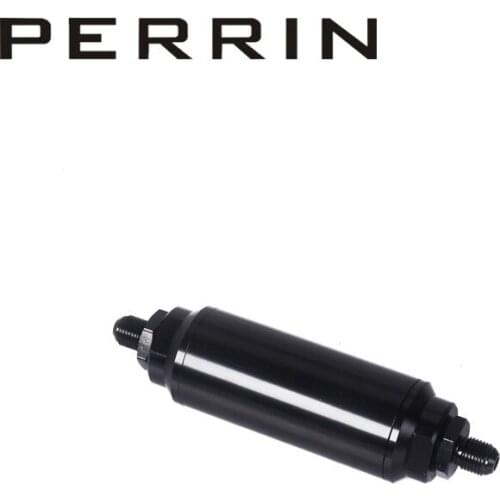 44mm Fuel filter with 2pcs AN6 and 2pcs AN8 adaptor fittings with 60micron steel element BLACK