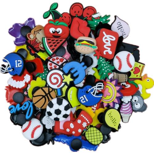 20/50/100PCS Random Cartoon Animal Shoe Charms Flower Letter Decoration Fit Croc charm Accessories Kid X-MAS Gifts Croc Charm