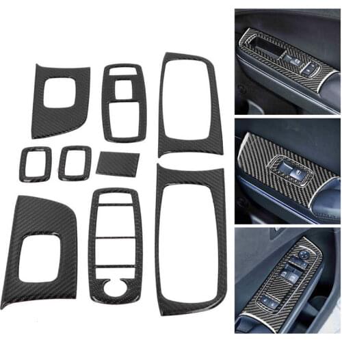 9Pcs Window Lift Panel Trim Sticker Decoration Carbon Fiber for Dodge Charger 2011 2012 2013 2014 Car accessories