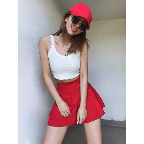 90s Mini Skirt Y2K Summer Beachwear White Harajuku Tennis Skirts Fashion Pleated Skirt Woman High Waist Skater Light Soft Casual